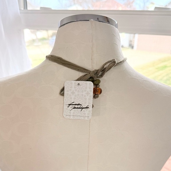 Rare Free People Amber Glass Cross Necklace - Picture 3 of 3